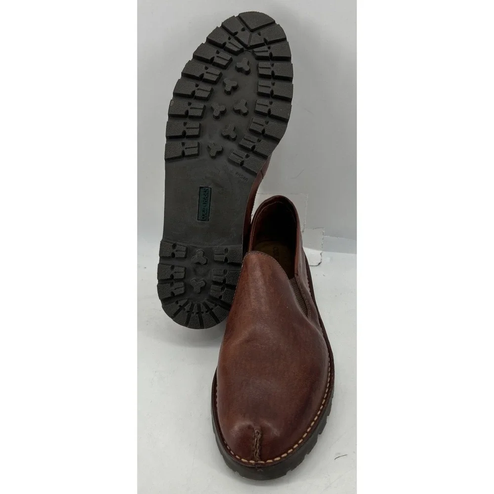 Cole Haan Brantley Slip On Split Toe Loafers Cognac Brown F0925 Men's 11N NEW